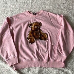 Teddy Fresh pink sweatshirt with bear patch appliqué